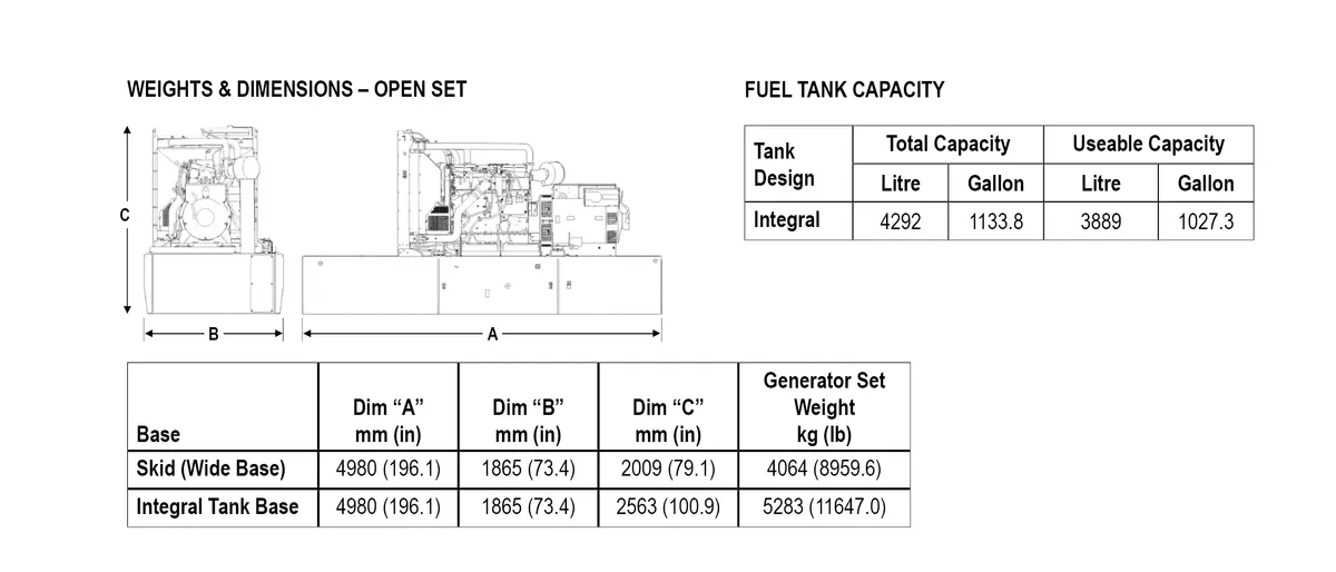 Caterpillar Cat D600 GC generator — specifications and details