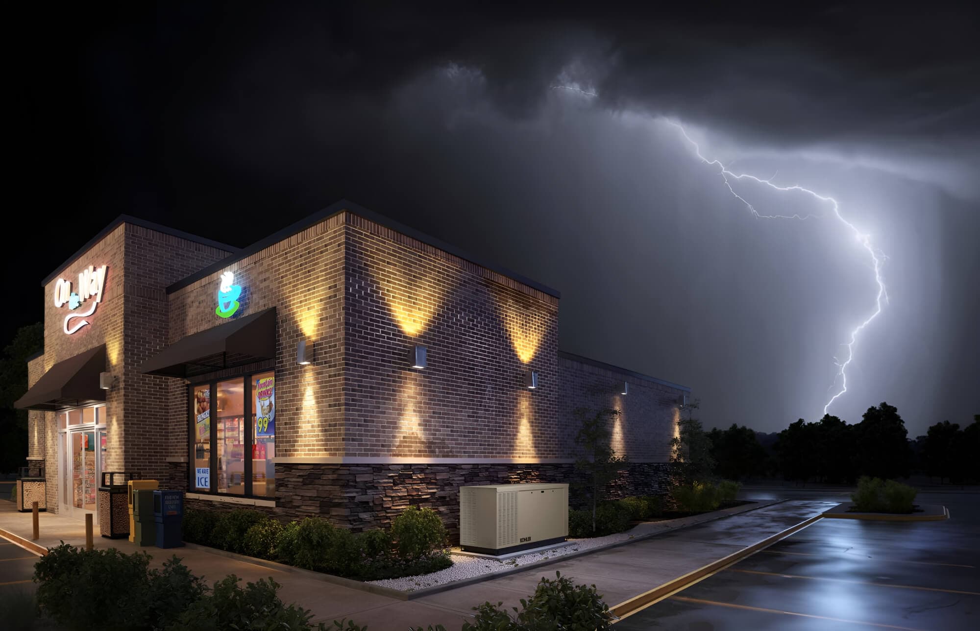 OnPoint service truck at a commercial generator installation