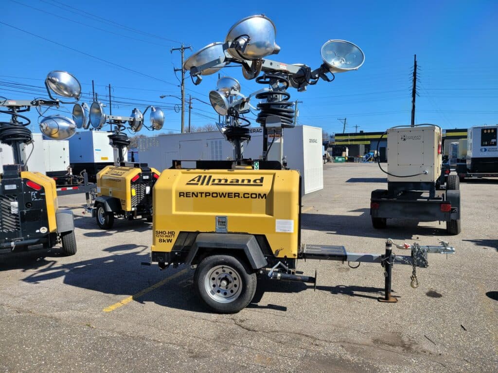 Used 8 kW Allmand Night-Light Pro II V Portable Diesel Generator Light Tower – EPA Tier 4i - Woodstock Power inventory photo