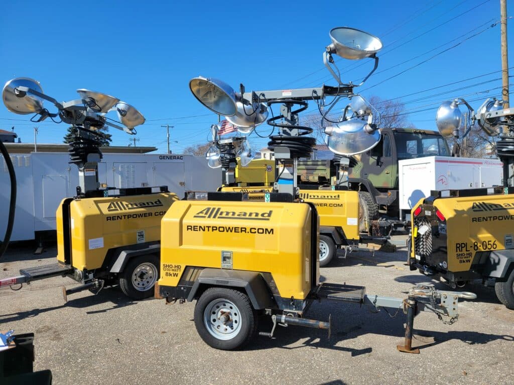 Used 8 kW Allmand Night-Light Pro II V Portable Diesel Generator Light Tower – EPA Tier 4i - Woodstock Power inventory photo