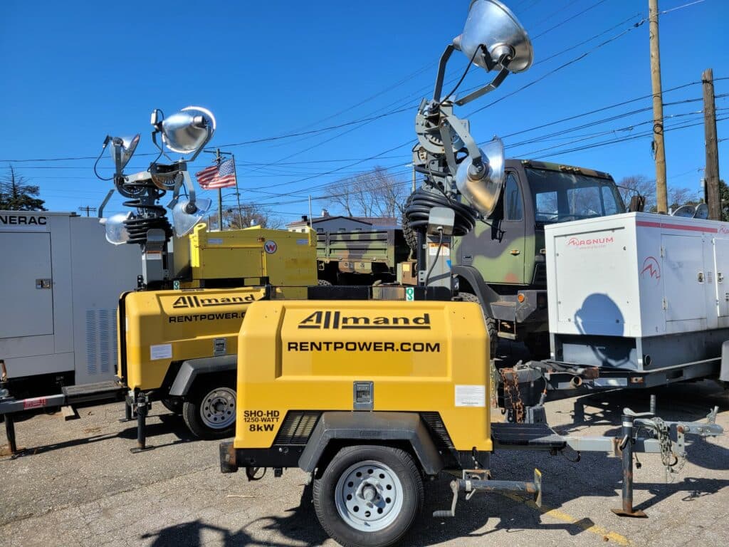 Used 8 kW Allmand Night-Light Pro II V Portable Diesel Generator Light Tower – EPA Tier 4i - Woodstock Power inventory photo