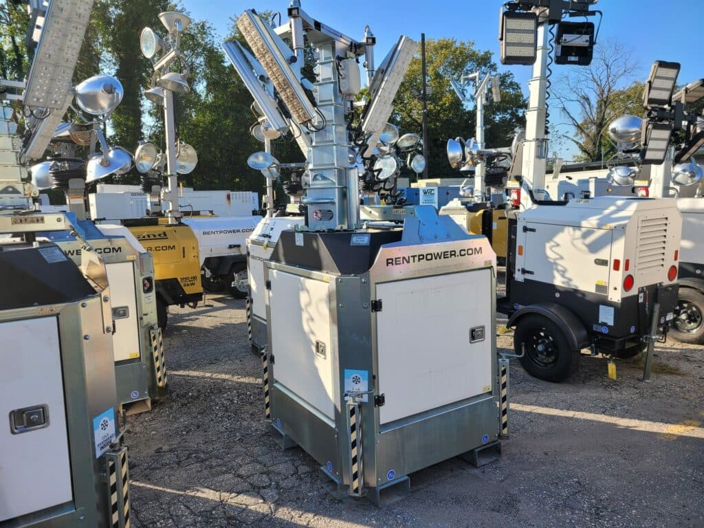 Used 2.9 kW Generac CUBE+ Portable Diesel Generator Light Tower - EPA Tier 4 Final - Woodstock Power inventory photo